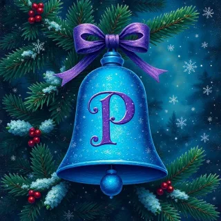 Christmas bell — letter P