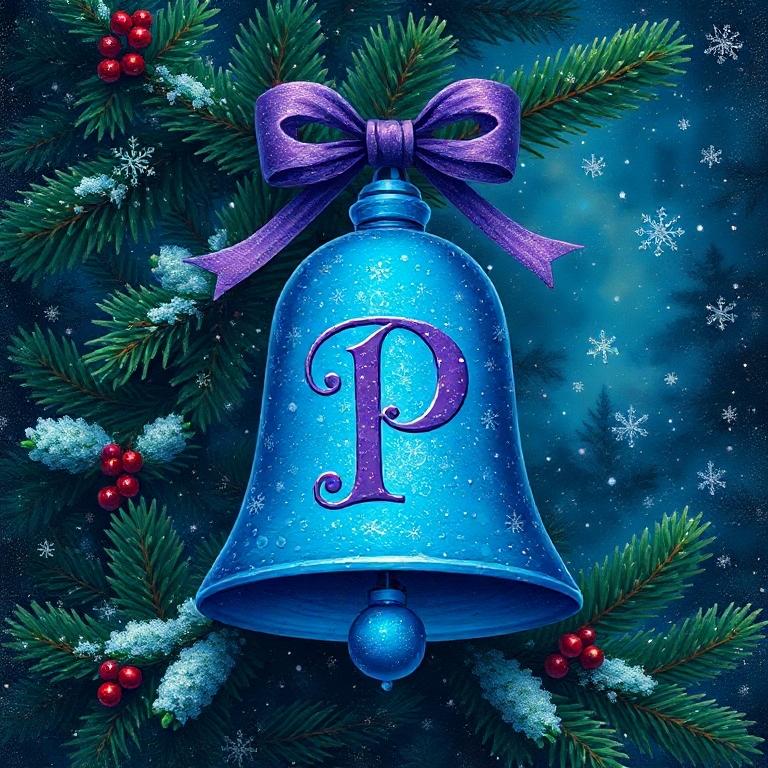 Christmas bell — letter P