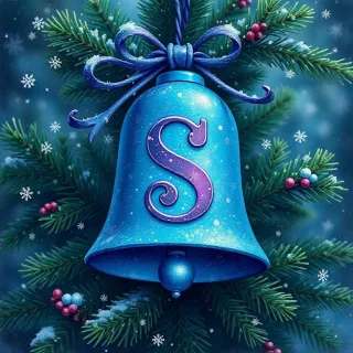 Christmas bell — letter S