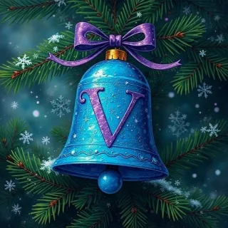 Christmas bell — letter V