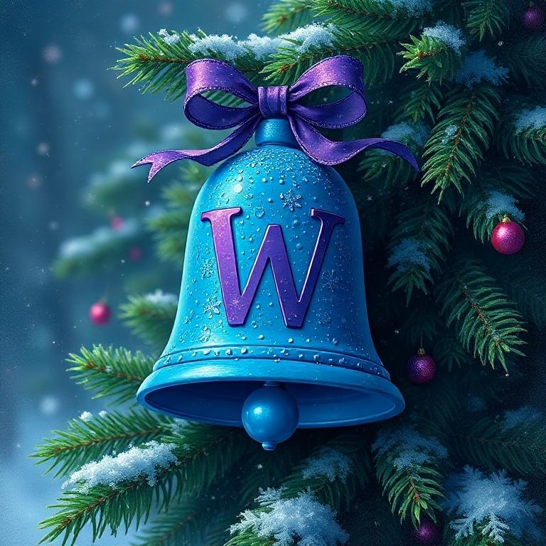 Christmas bell — letter W