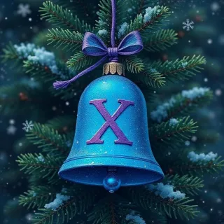 Christmas bell — letter X