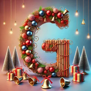 Christmas bells — letter G