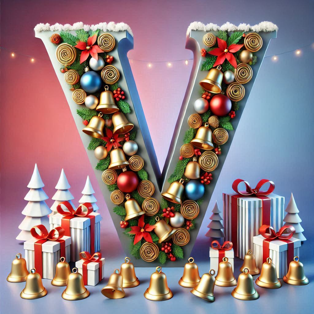 Christmas bells — letter V