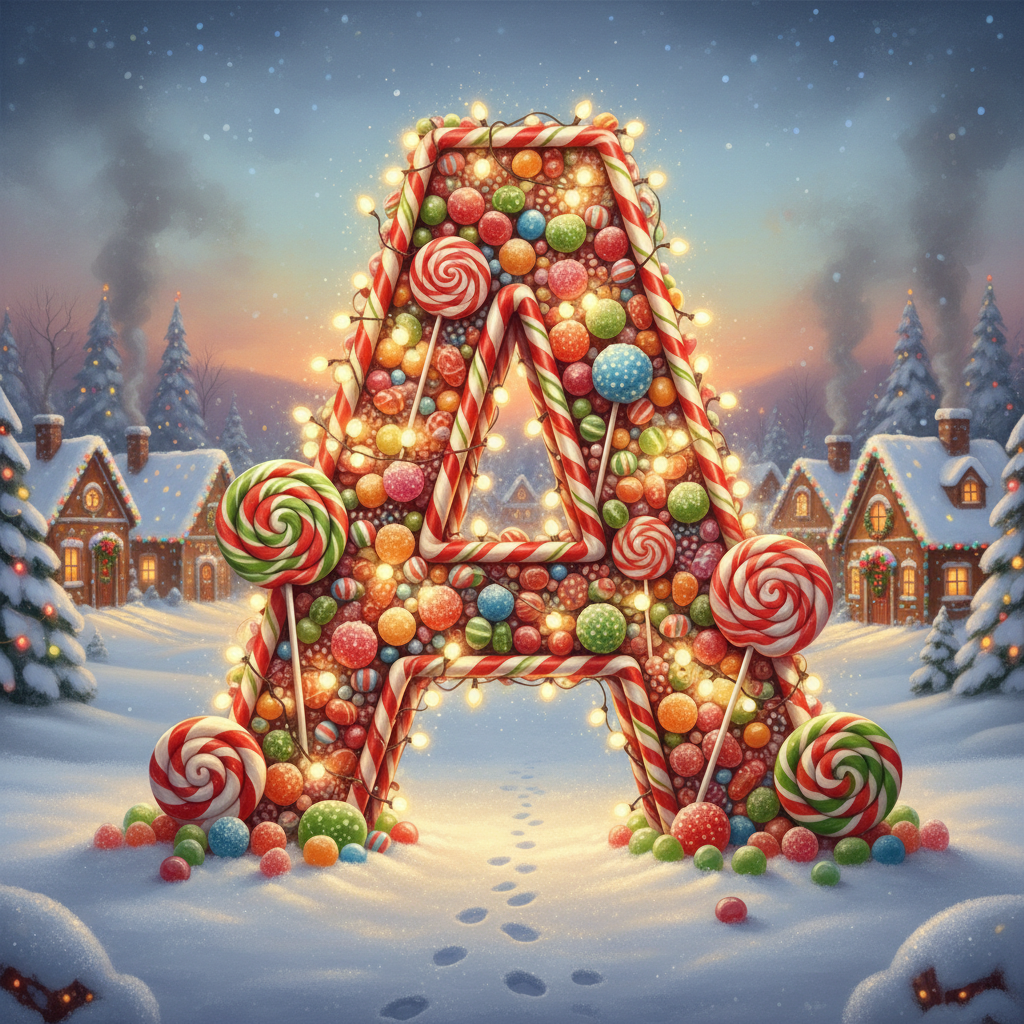 Christmas candies — letter A