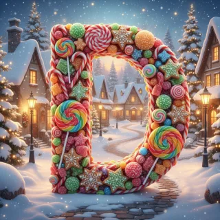 Christmas candies — letter D