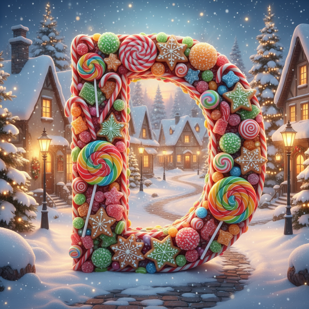Christmas candies — letter D