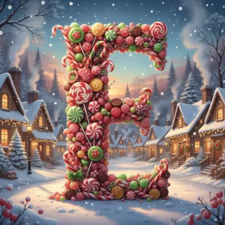 Christmas candies — letter E