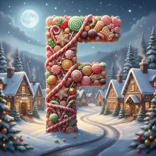 Christmas candies — letter F