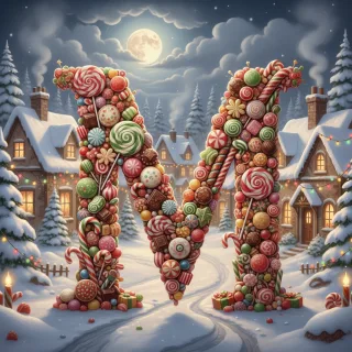 Christmas candies — letter M
