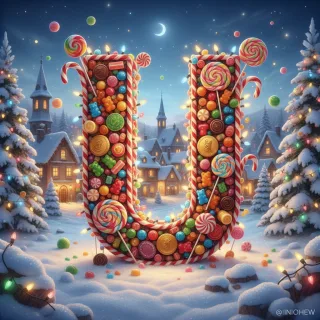 Christmas candies — letter U
