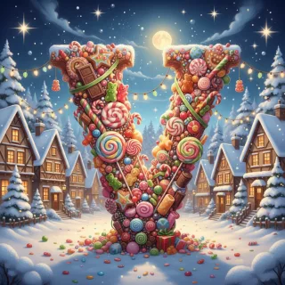 Christmas candies — letter V