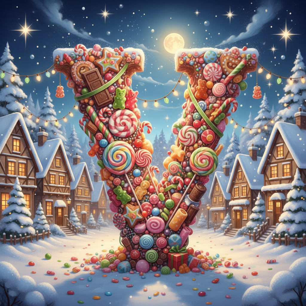 Christmas candies — letter V