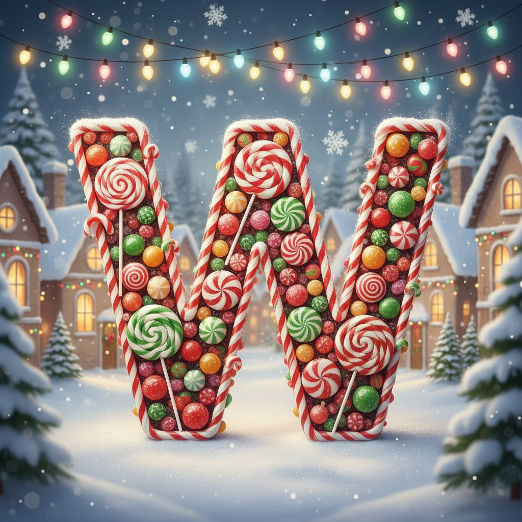Christmas candies — letter W