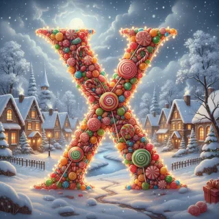 Christmas candies — letter X