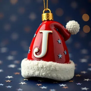 Christmas cap — letter J
