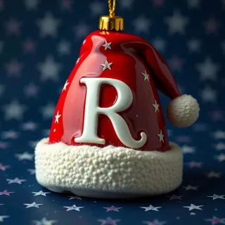 Christmas cap — letter R