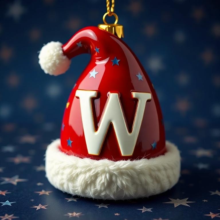 Christmas cap — letter W