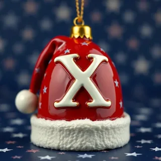Christmas cap — letter X