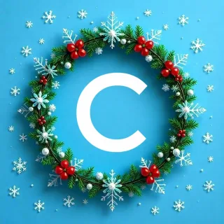 Christmas garland — letter C