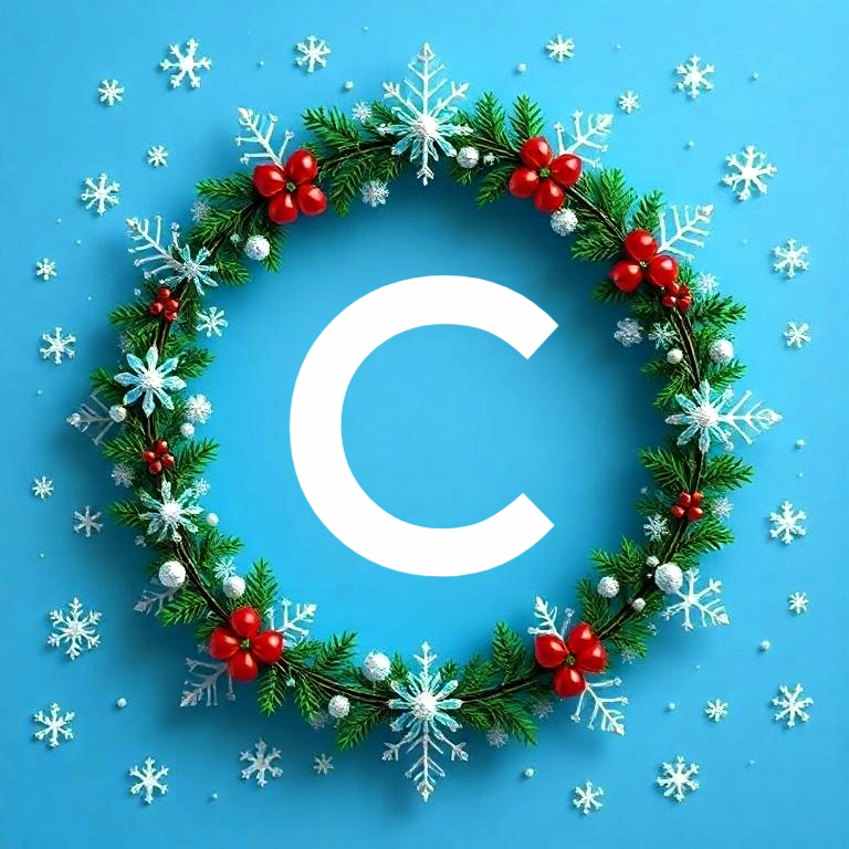 Christmas garland — letter C