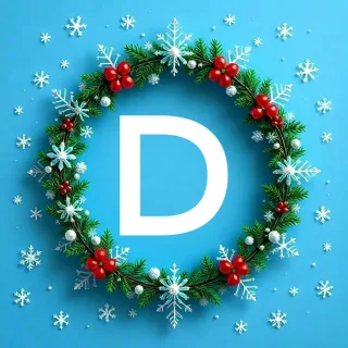 Christmas garland — letter D