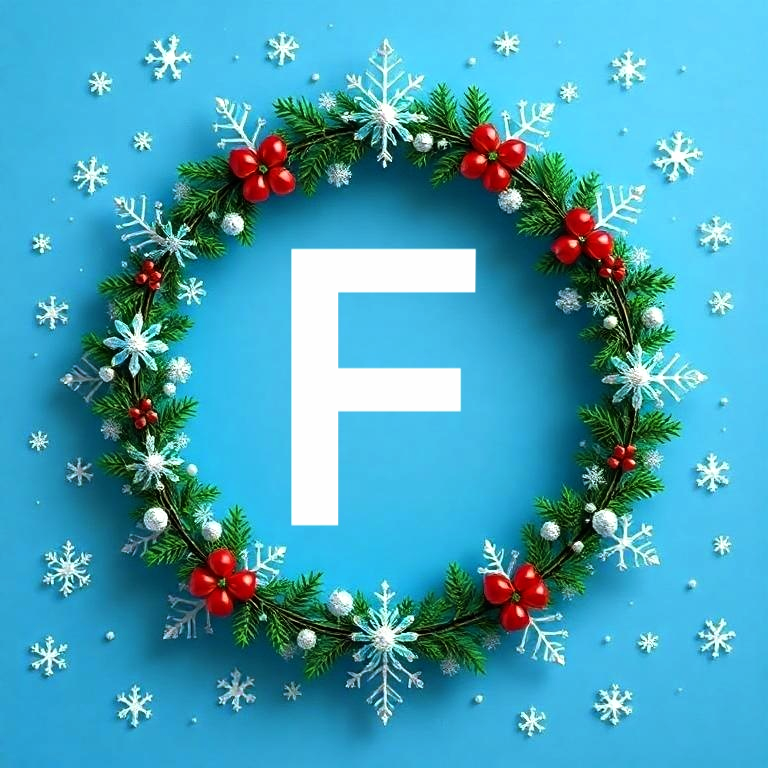 Christmas garland — letter F