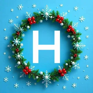 Christmas garland — letter H