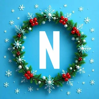 Christmas garland — letter N