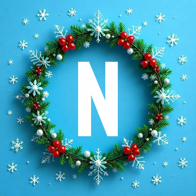 Christmas garland — letter N