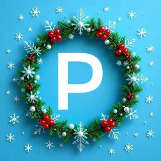 Christmas garland — letter P