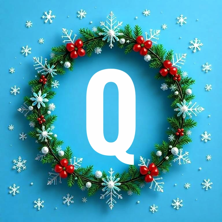 Christmas garland — letter Q