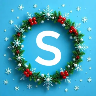 Christmas garland — letter S