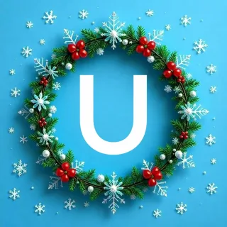 Christmas garland — letter U