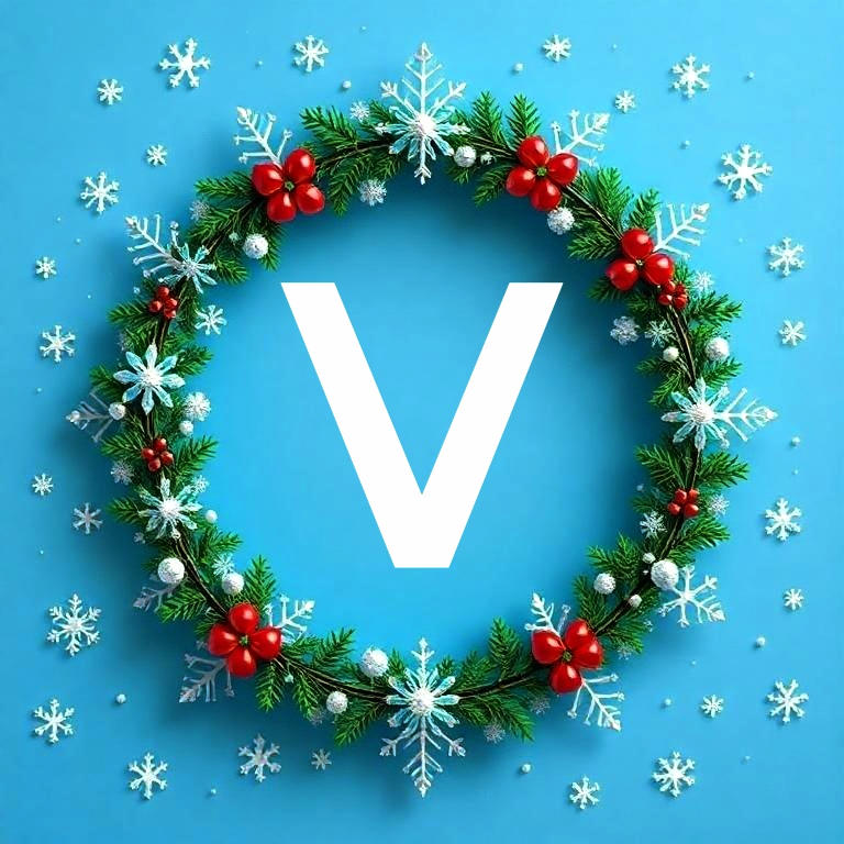 Christmas garland — letter V