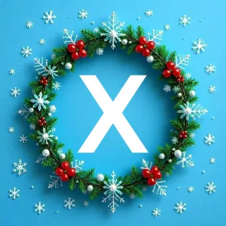 Christmas garland — letter X
