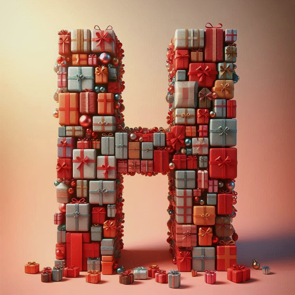 Christmas gifts 2 — letter H (variant 2)