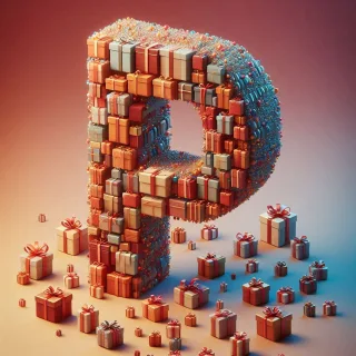 Christmas gifts 2 — letter P (variant 2)