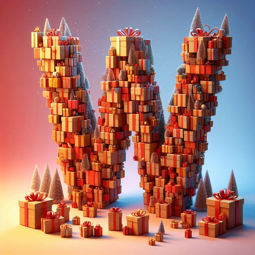 Christmas gifts 2 — letter W (variant 2)