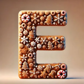 Christmas gingerbread — letter E