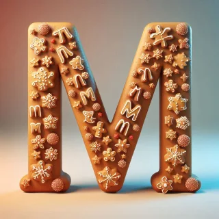 Christmas gingerbread — letter M