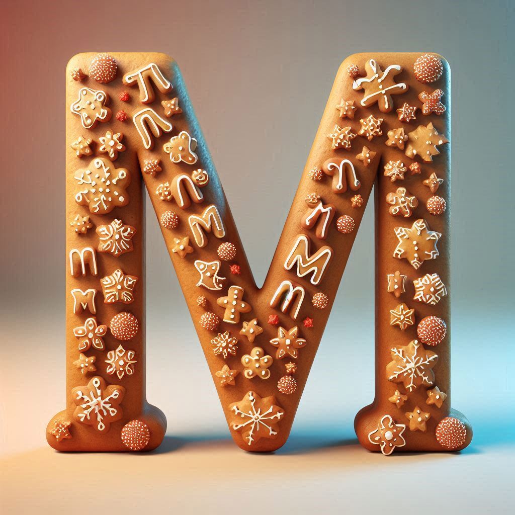 Christmas gingerbread — letter M