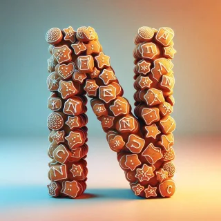 Christmas gingerbread — letter N