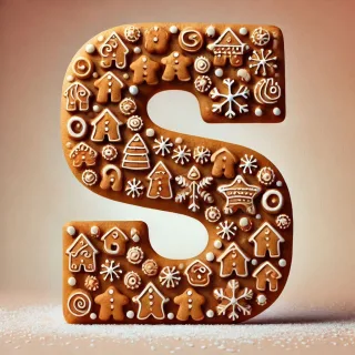 Christmas gingerbread — letter S