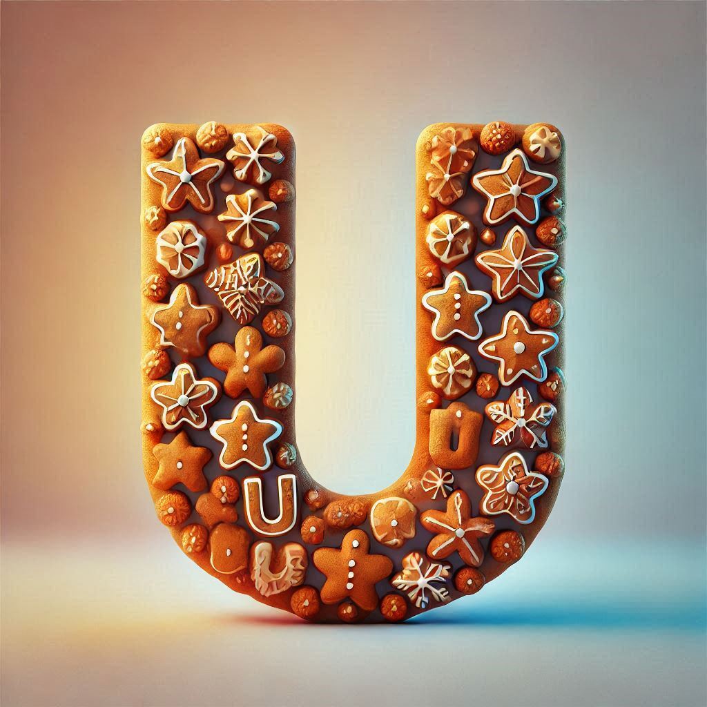 Christmas gingerbread — letter U