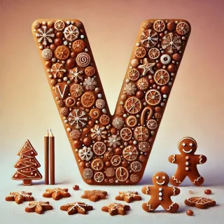 Christmas gingerbread — letter V