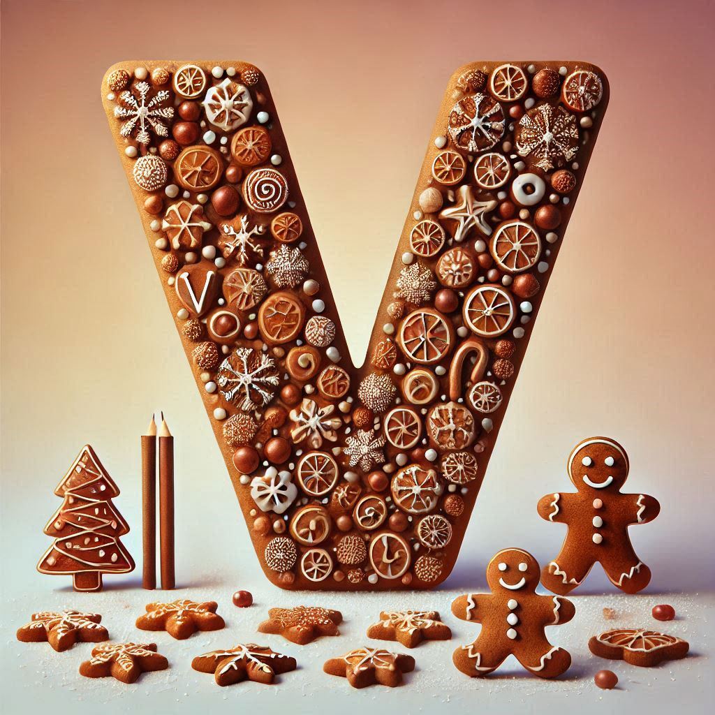 Christmas gingerbread — letter V