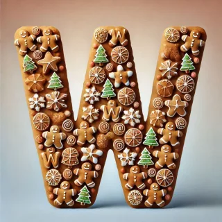 Christmas gingerbread — letter W