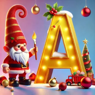 Christmas gnome — letter A