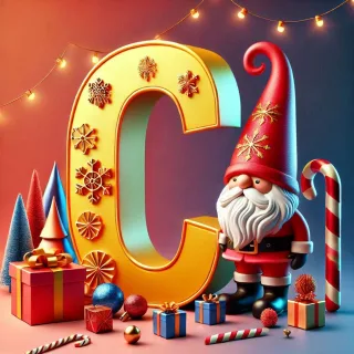 Christmas gnome — letter C